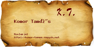 Komor Tamás névjegykártya